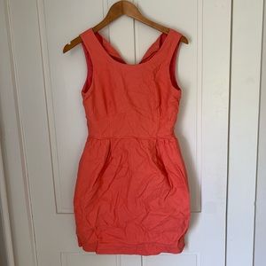 J. Crew peach a line dress with pockets